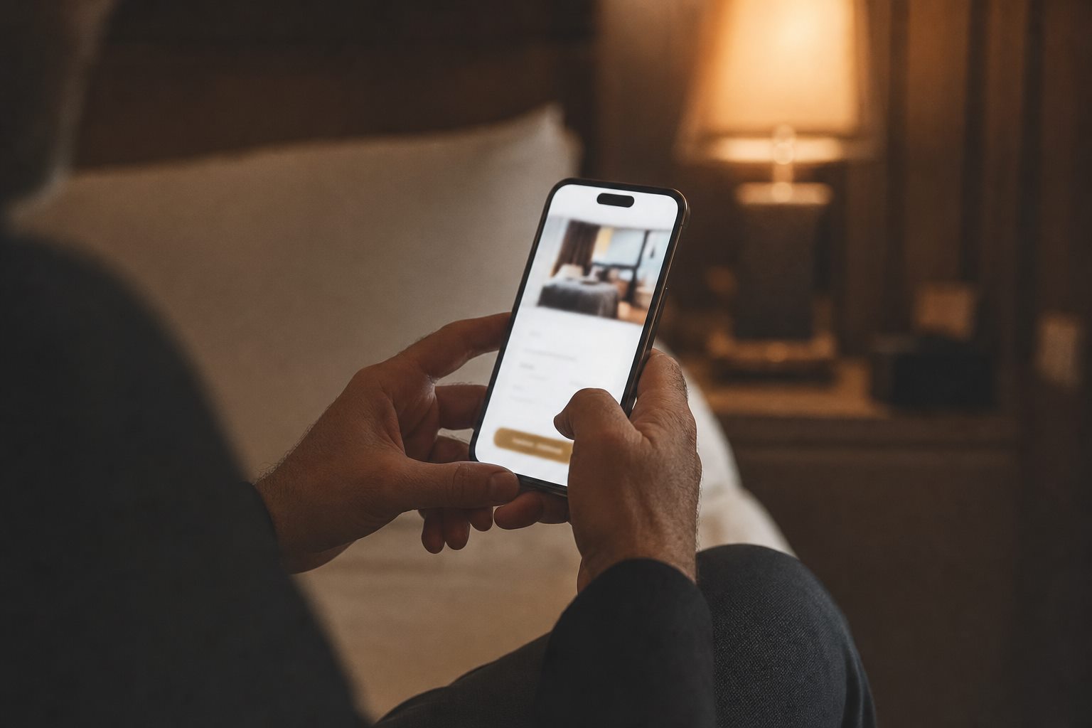 Buchungsstrecke eines Hotels am Smartphone — der Gast schließt die Direktbuchung in wenigen Schritten ab
