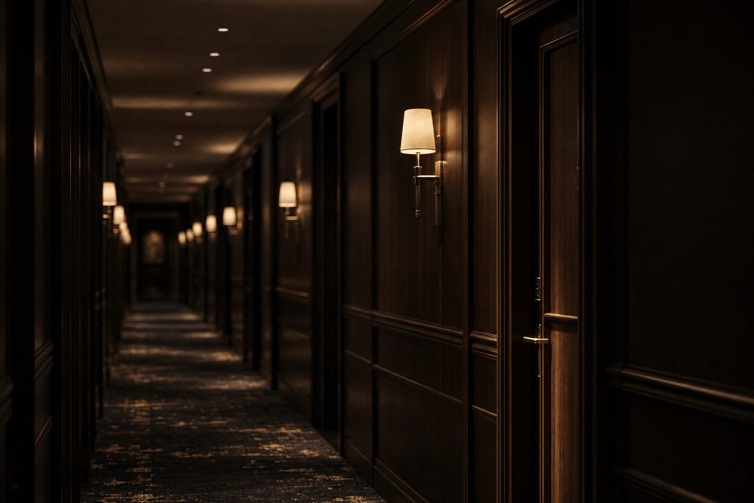 Ruhiger Hotelflur am Abend — die teuersten Fehler im Hotel-Online-Marketing zeigen sich erst in der Abrechnung
