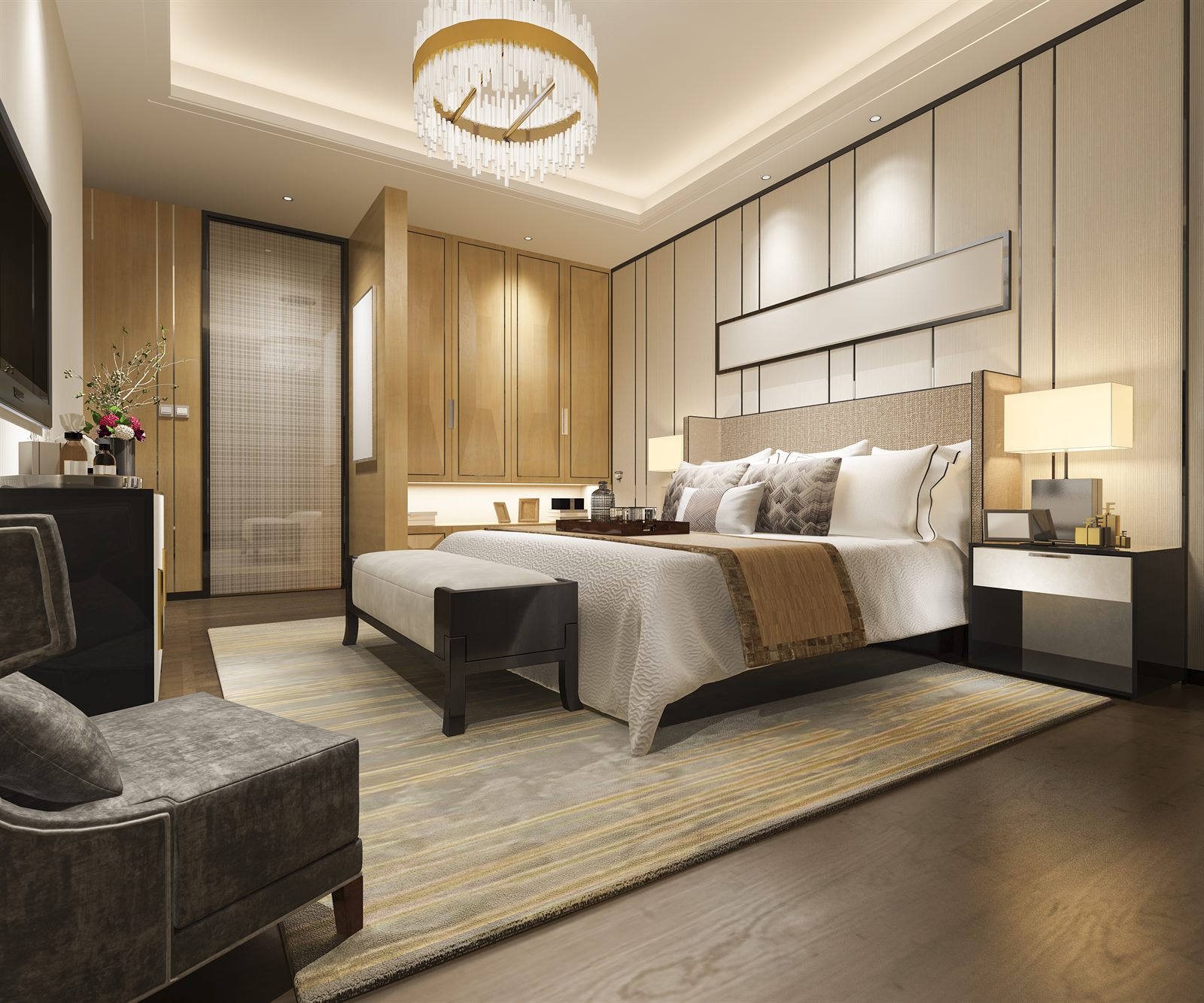 Luxuriöse Hotelsuite mit Kronleuchter – hochwertige Bilder als Hotelmarketing-Content